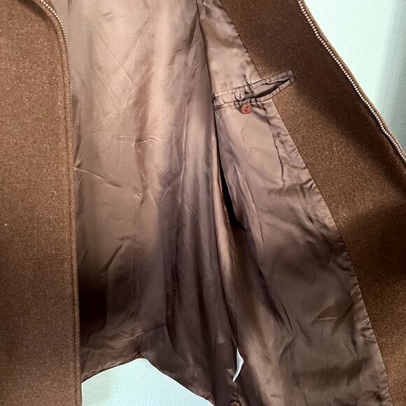 Eileen Fisher Brown Wool Zip Front Quality Jacket Coat Pockets Womens Medium - Picture 5 of 7